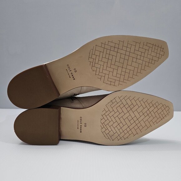 Cole Haan Naia Ankle Bootie Womens 9 Light Beige Suede Western Cowgirl NEW - Picture 12 of 14